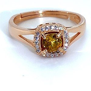 Sphene 1.20ct Rose Gold Finish Solid Silver Ring